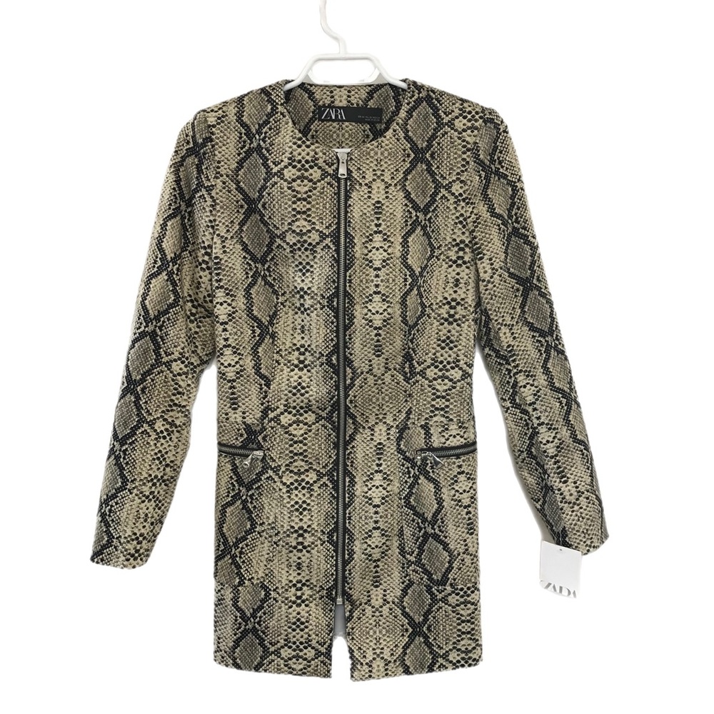 Zara Snakeskin Print Frock Coat - Picture 2 of 7